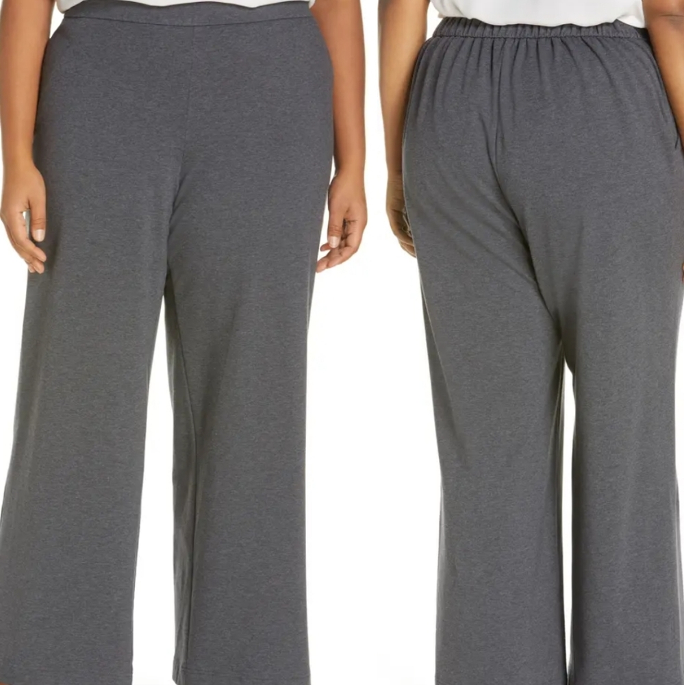 Lafayette 148 Webster Ultra Comfort French Terry Dark Gray Pants Size Large